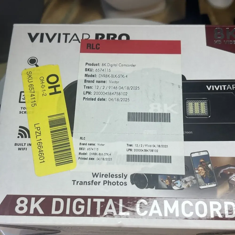 Vivitar 8K Camcorder Record Events 64MP 3 Touchscreen WiFi 18x Zoom Night Vision